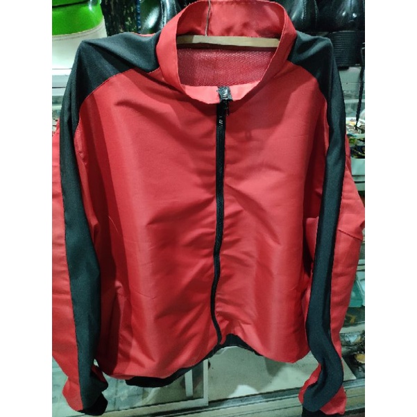 jaket polos bahan taslan anti air