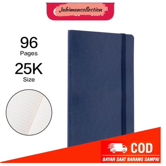 

✨ BISA COD ✨ Deli Leather Notebook/Buku Cover Kulit A5 96/120 Lembar 3347 7911 - Biru 96 lmbr