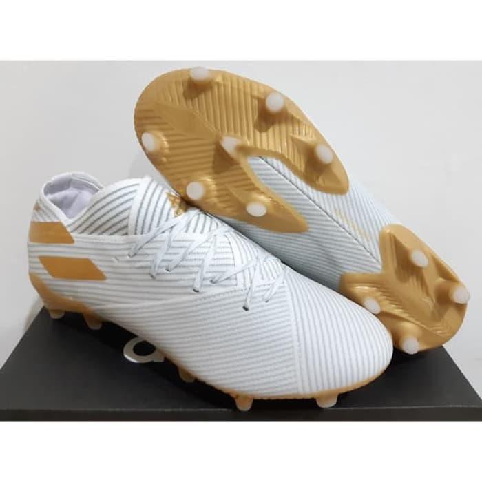 Sepatu Bola - Soccer Adidas Nemeziz 19.1 White Gold - FG