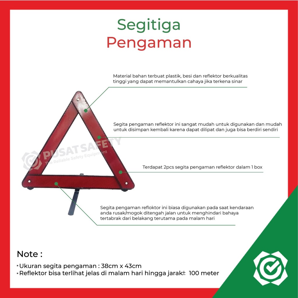 Segitiga Pengaman Reflektor Emergency Sign