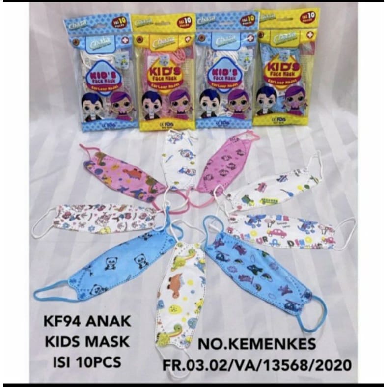 MASKER KF94 4PLY ANAK KARAKTER isi 10pcs - ONEHAND OFFICIAL