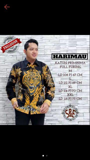 Promo Kemeja Batik Pria Prabu Harimau Maka  Furing Katun Halus Primis Original