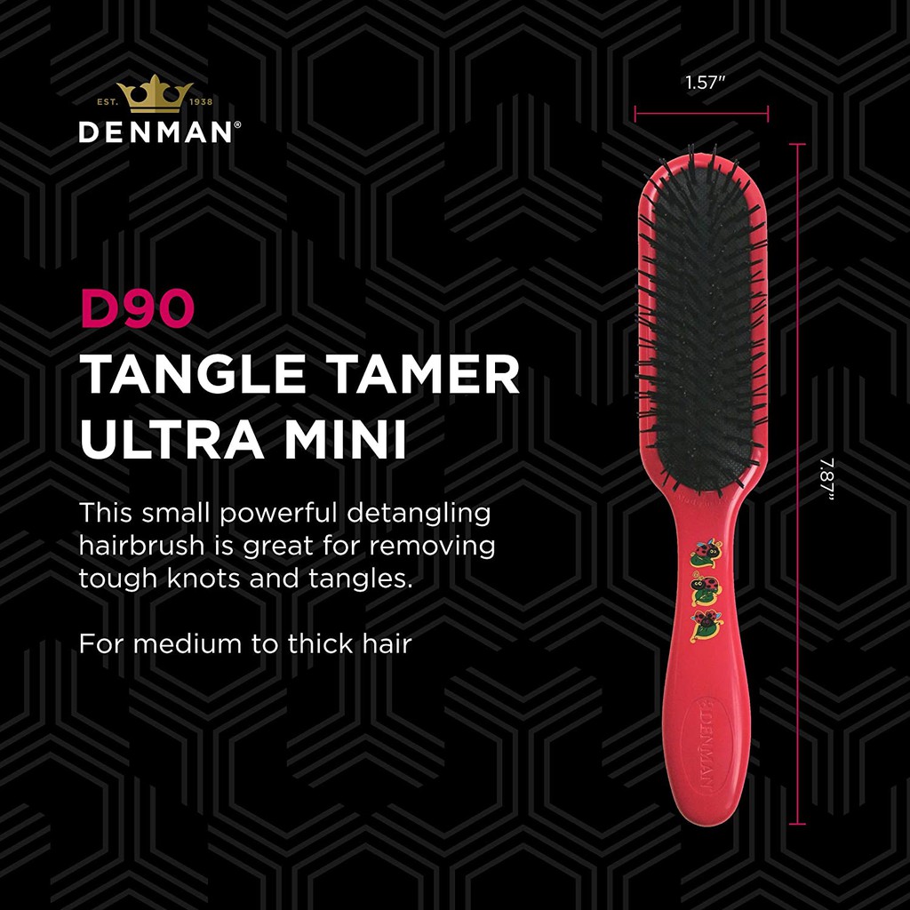 Denman D90 Tangle Tamer LadyBug Sisir Pink (for Kids)