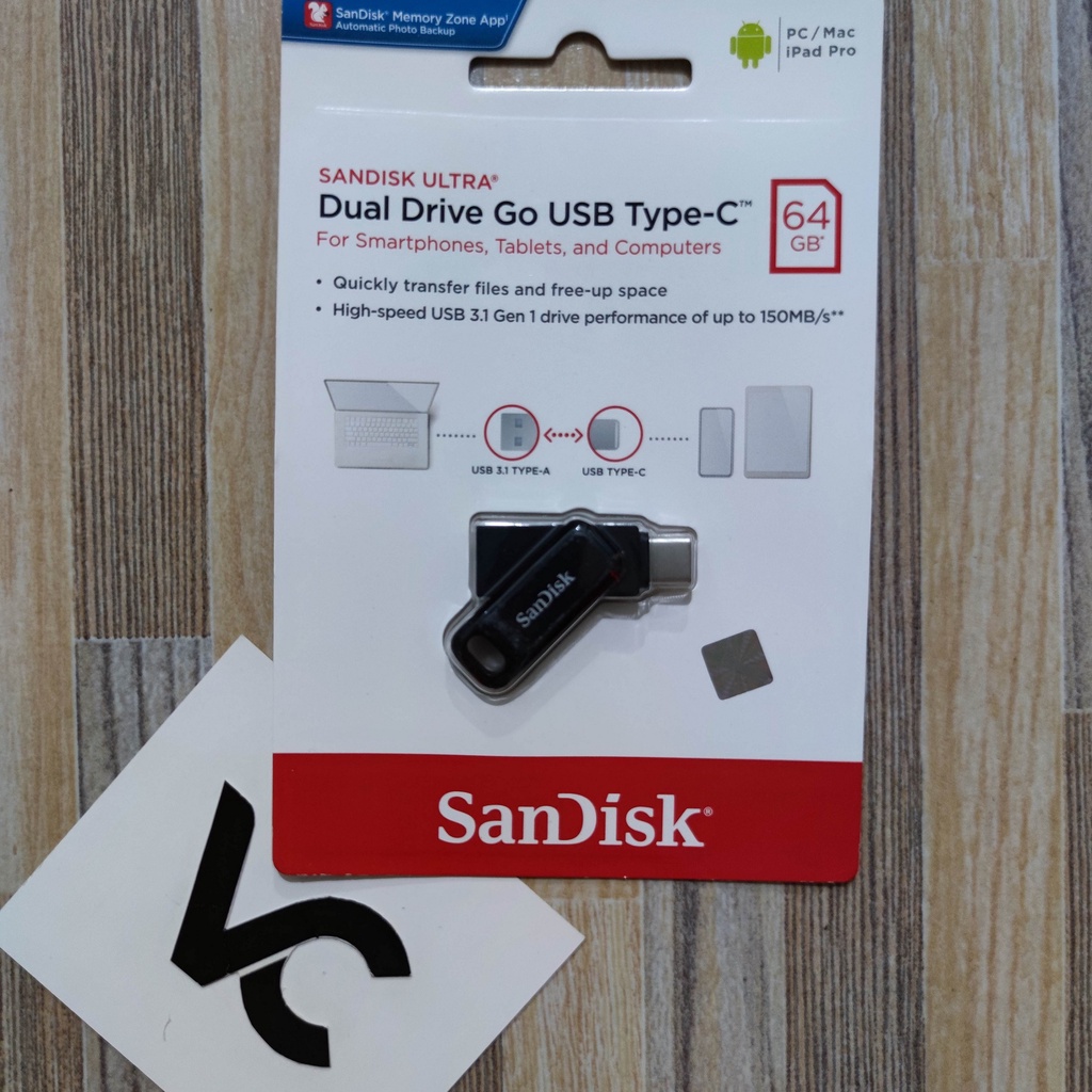 SANDISK OTG 64GB TYPE C ULTRA DUAL DRIVE GO 150MB 64 GB TYPE-C USB 3.1 FLASHDISK 150MBPS