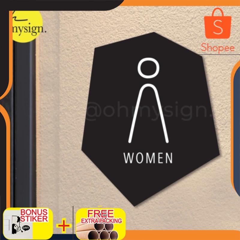 

Terlaris Acrylic Toilet Sign Women Wanita | Toilet Sign Printed Akrilik Modern Keren