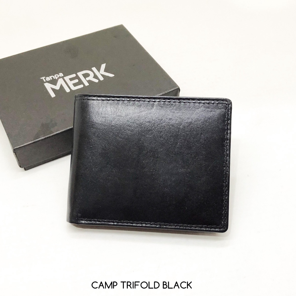 dompet kulit asli pria TanpaMerk camp trifold original dompet kulit sapi asli