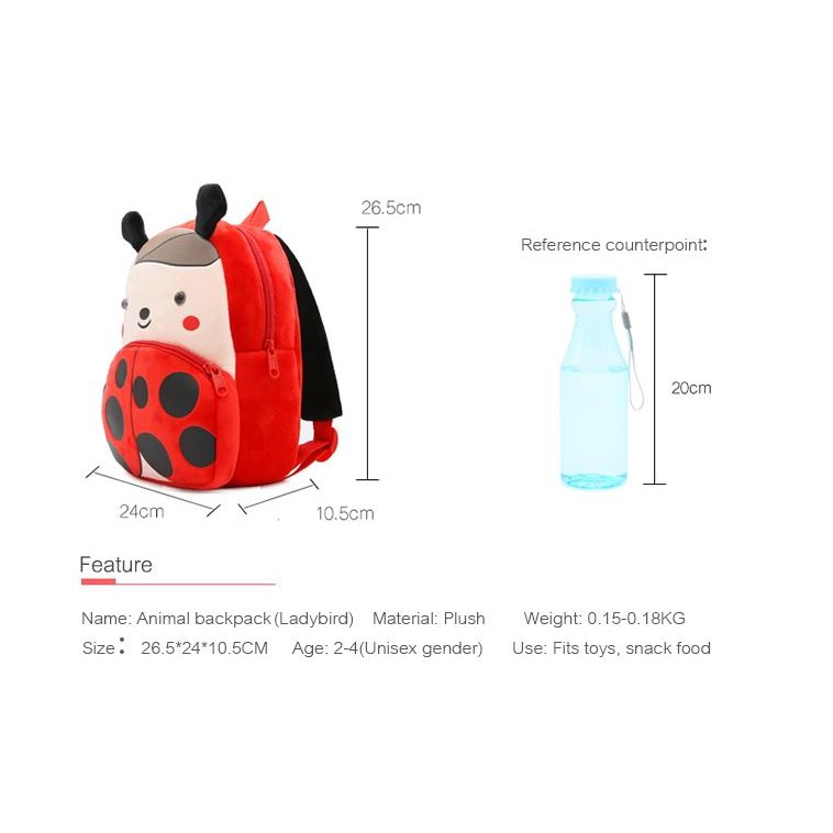 Tas Karakter / TAS SEKOLAH ANAK BONEKA KARAKTER LADYBAG / Perempuan / Ransel