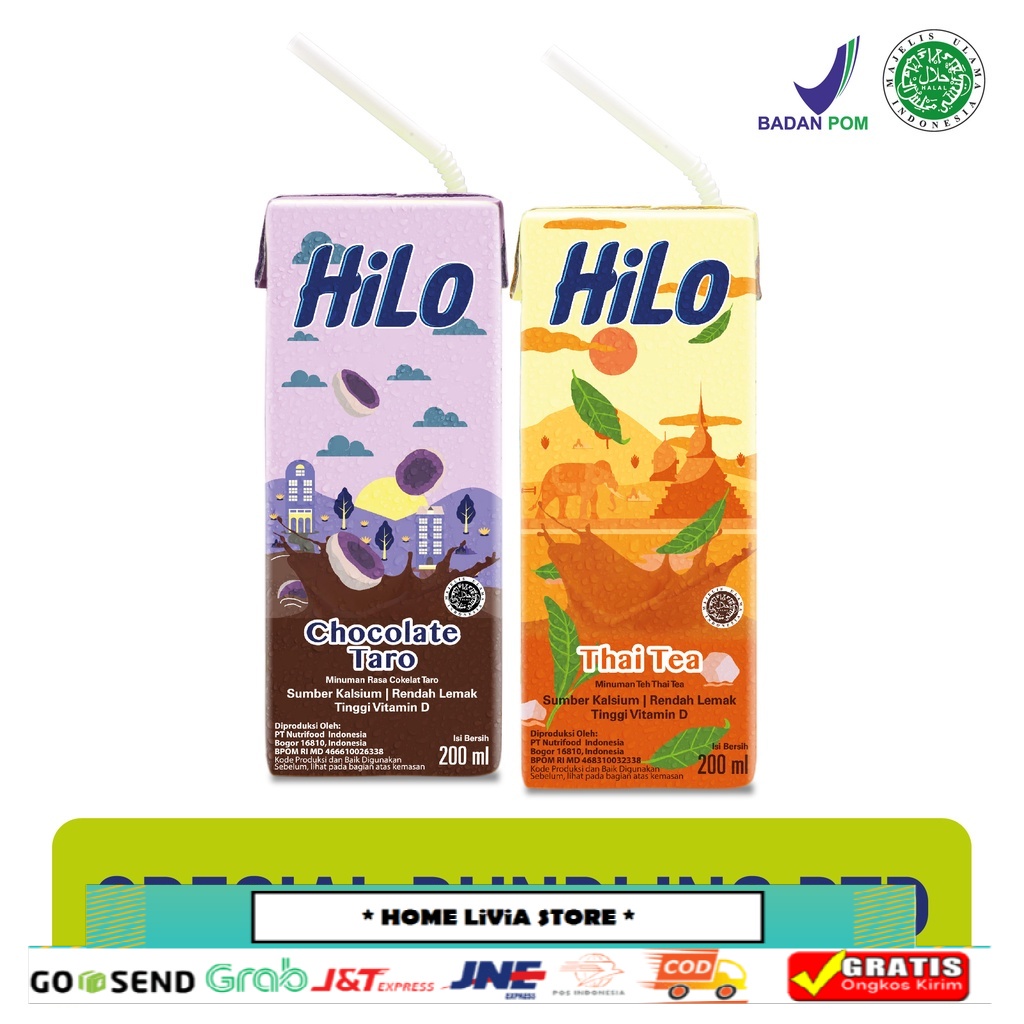 

Special Bundle - Hilo RTD Thai Tea 200 ml + Hilo Chocolate Taro RTD 200 ml - Ready to Drink