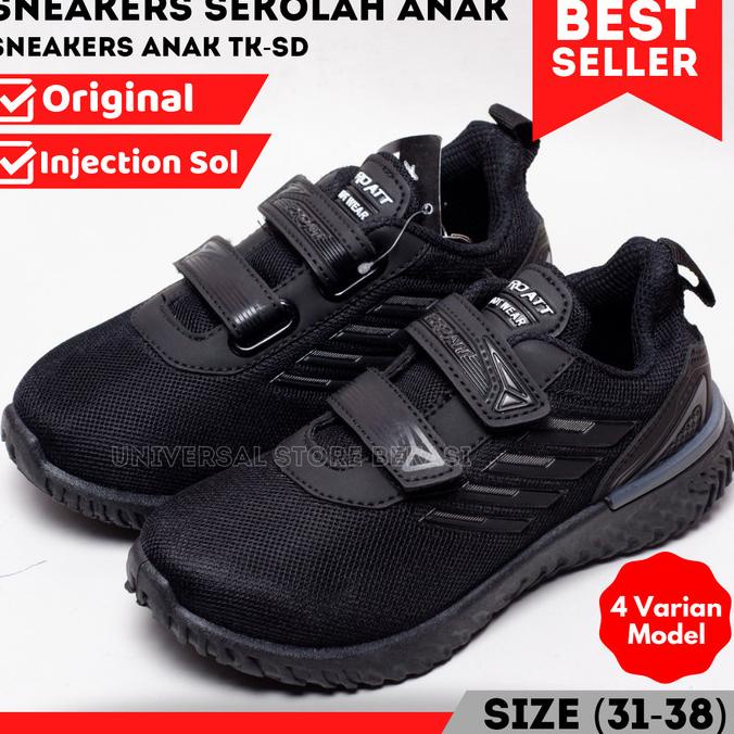 SEPATU SEKOLAH ANAK LAKI PEREMPUAN SD SMP PRO ATT TEC 890V HITAM PUTIH