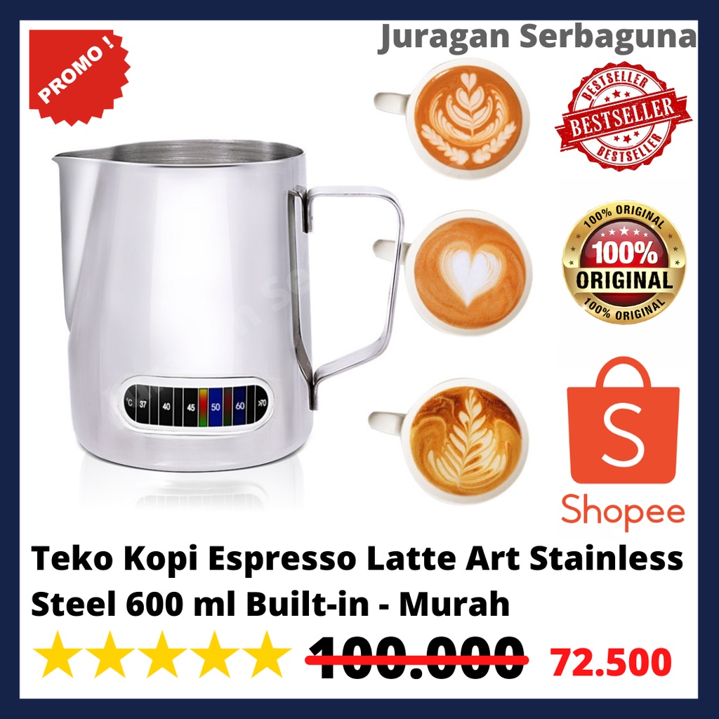 Teko Kopi Espresso Latte Art Stainless Steel 600 ml Built-in - Murah