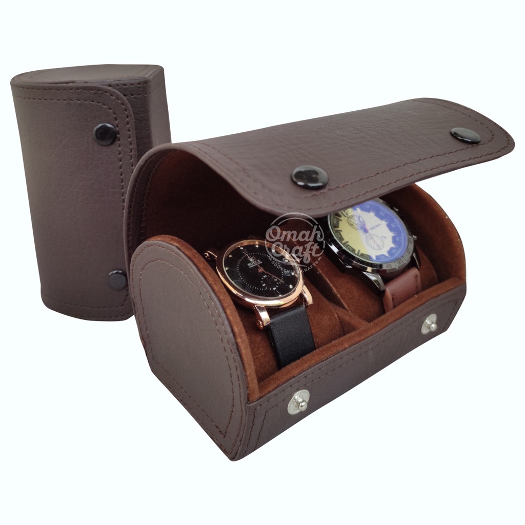 Traveller Watch Case organizer Couple / PROMO Tempat Jam Tangan isi 2