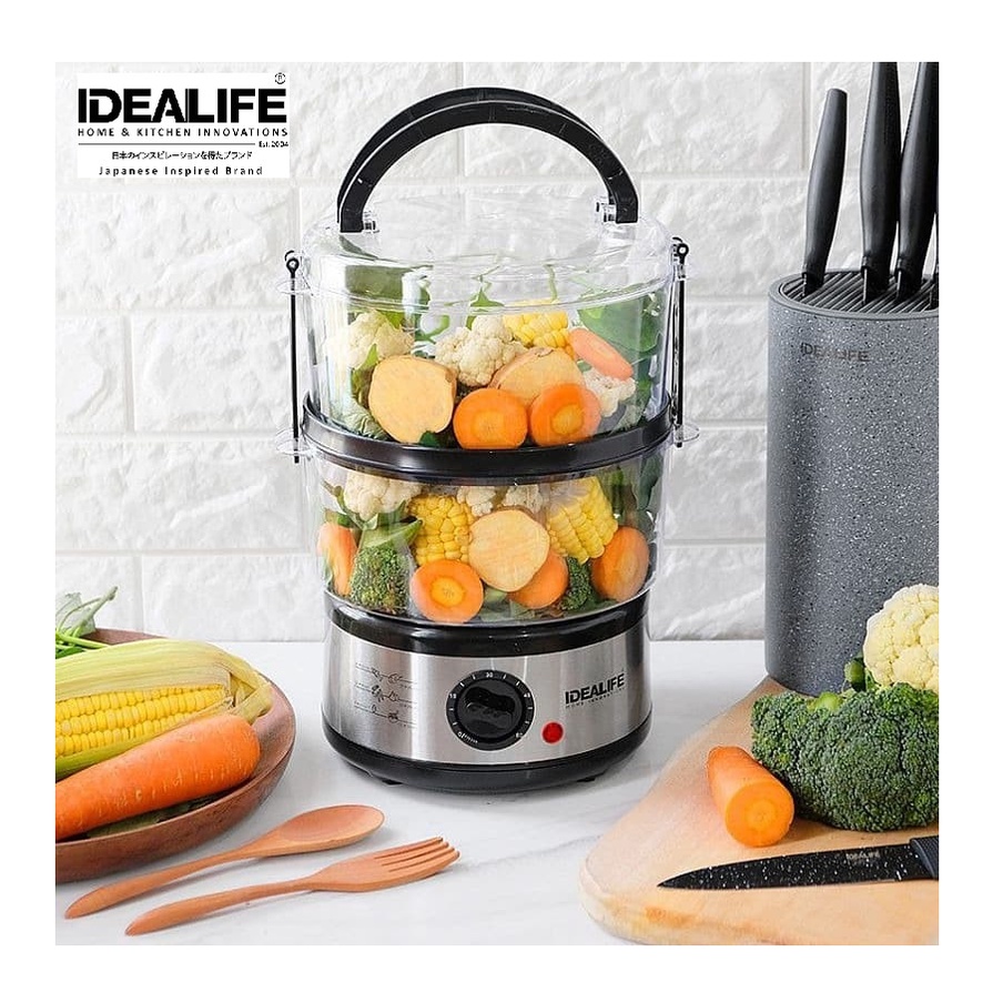 IDEALIFE IL-114 Electric Food Steamer Kukusan Listrik 2 Susun