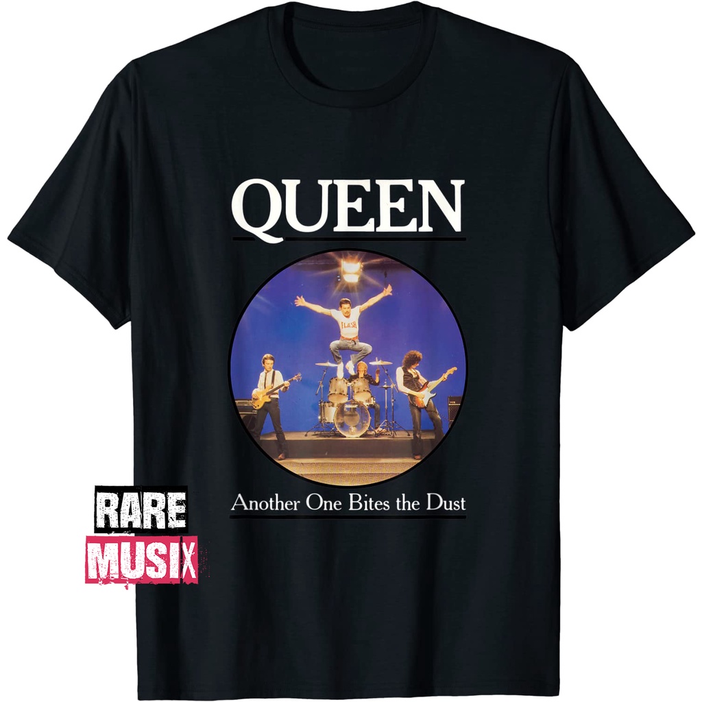 Baju Kaos Band Queen Another one Bites the Dust T Shirt Pakaian Fashion Atasan Musik Pria Wanita Cow