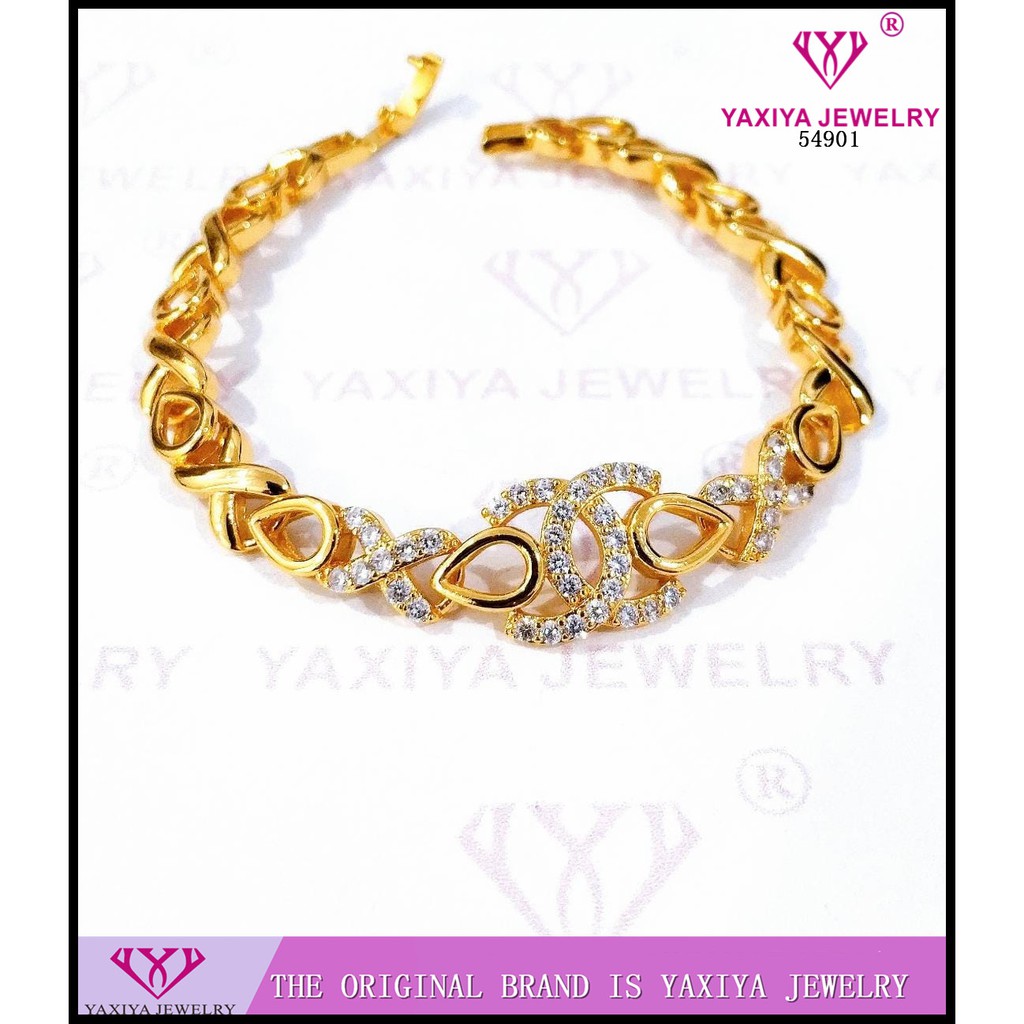 

Gelang Plat permata lapis perhiasan imitasi Gold 54901
