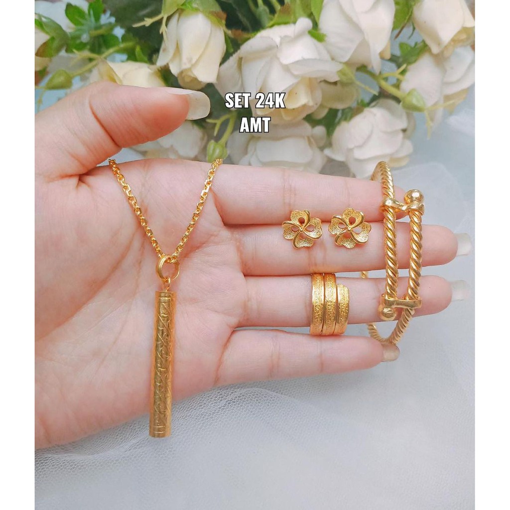 set golden 24k tabung
