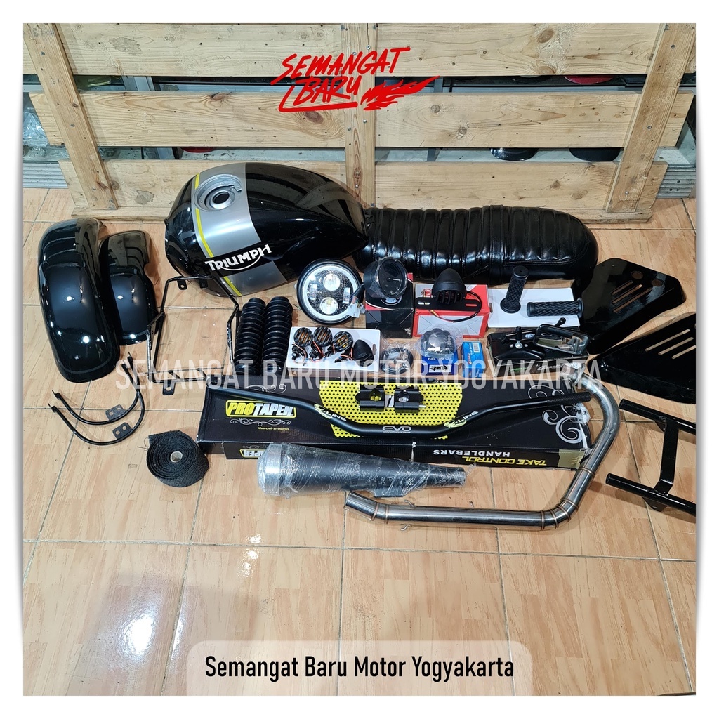 PAKET JAPSTYLE SCRAMBLER MEGAPRO TIGER SCORPIO THUNDER BYSON GLOSSY