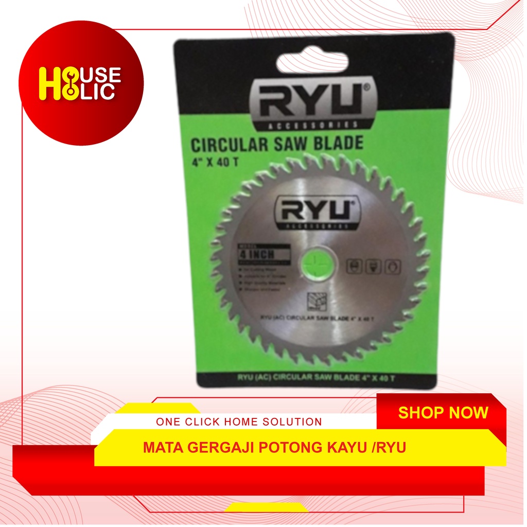 RYU Mata Gergaji Potong Kayu 4&quot; Inch / Circular Saw Blade Wood TCT