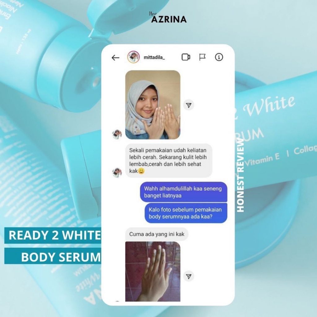 [ FREE GIFT ] Azrina Ready 2 White Body Serum - Body Lotion 135g