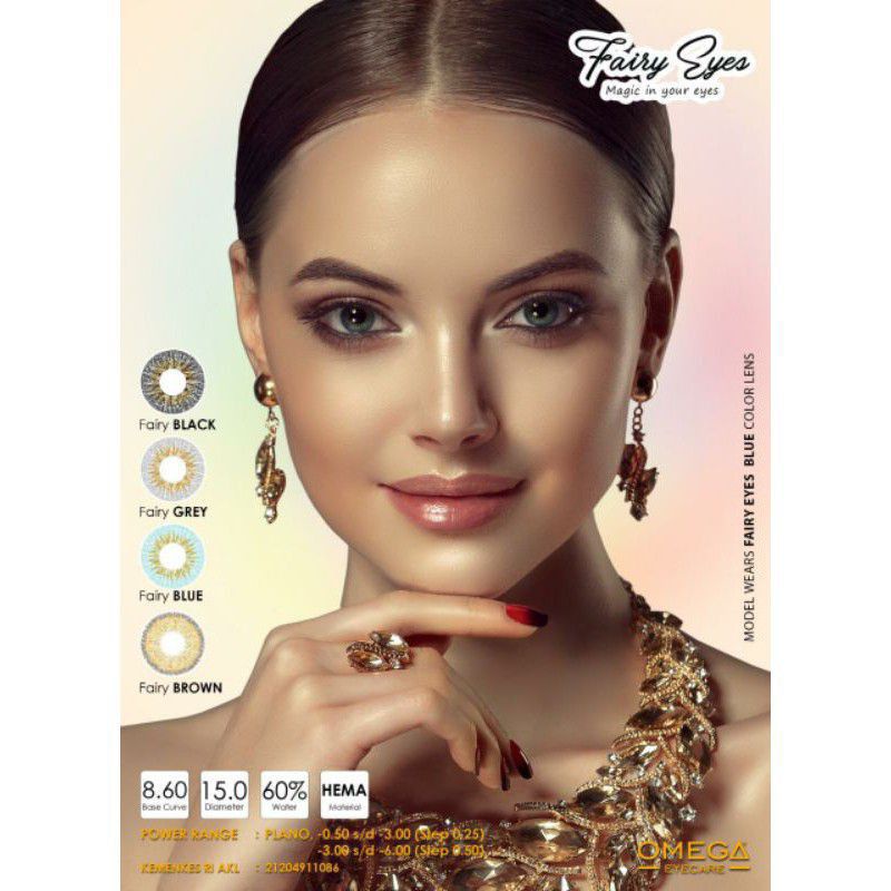 SOFTLENS FAIRY EYES / NORMAL &amp; MINUS (-0.50 s/d -3.00) By OMEGA / 15MM / Softlen Soflen Soflens