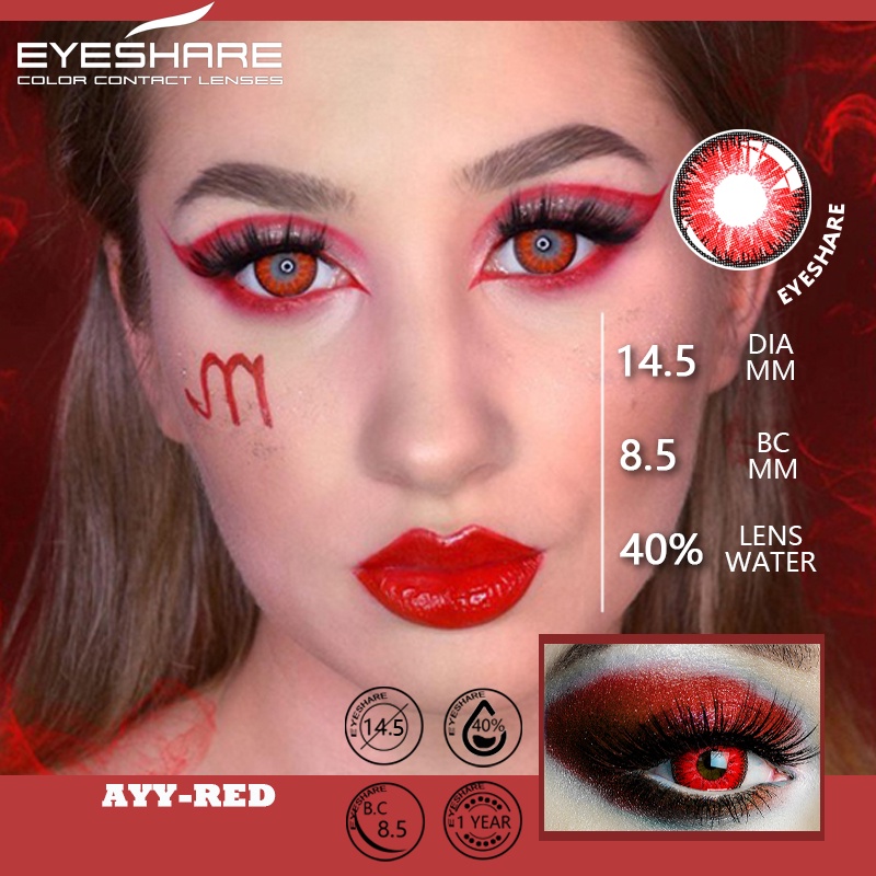 [✅COD] Softlens Mata Normal Softlens Cosplay Karakter Warna Sepasang lensa kontak berwarna softlen big eyes AYY Halloween soflens