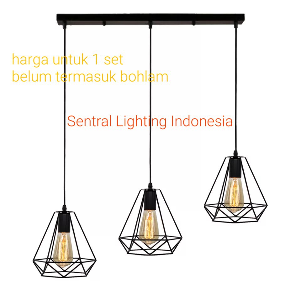 Jual D L Lampu Gantung Hias Vintage Retro Fitting E Diamond Panjang Shopee Indonesia