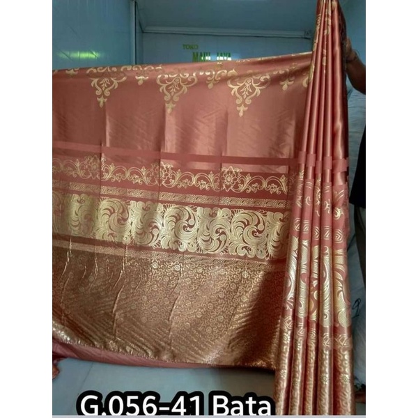 hordeng meteran kain saja gordyn jendela korden gorden whiteout Jodha print bunga mas minimal pembel