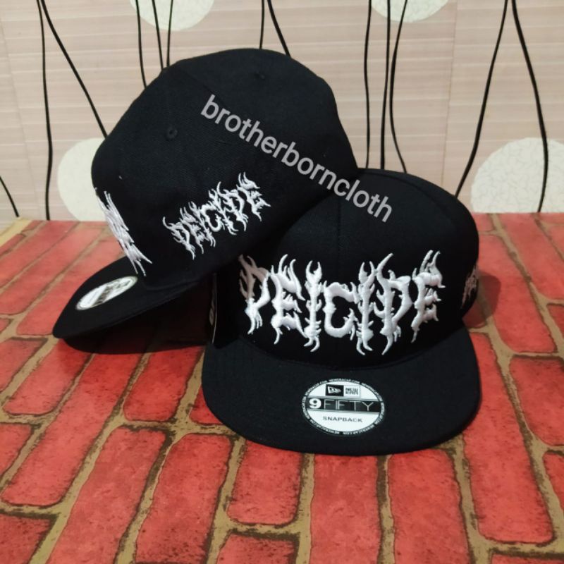 Topi Snapback metal distro pria Bordir Deicide