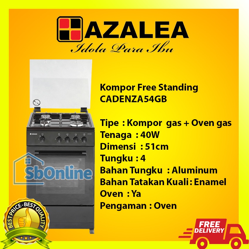 AZALEA Kompor FreeStanding 4 Tungku - CADENZA54GB