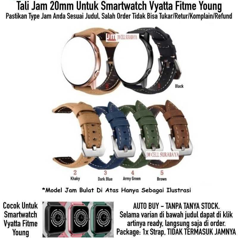 Crazy Horse Watch Strap Vyatta Fitme Young - Tali Jam Tangan 20mm Leather Kulit