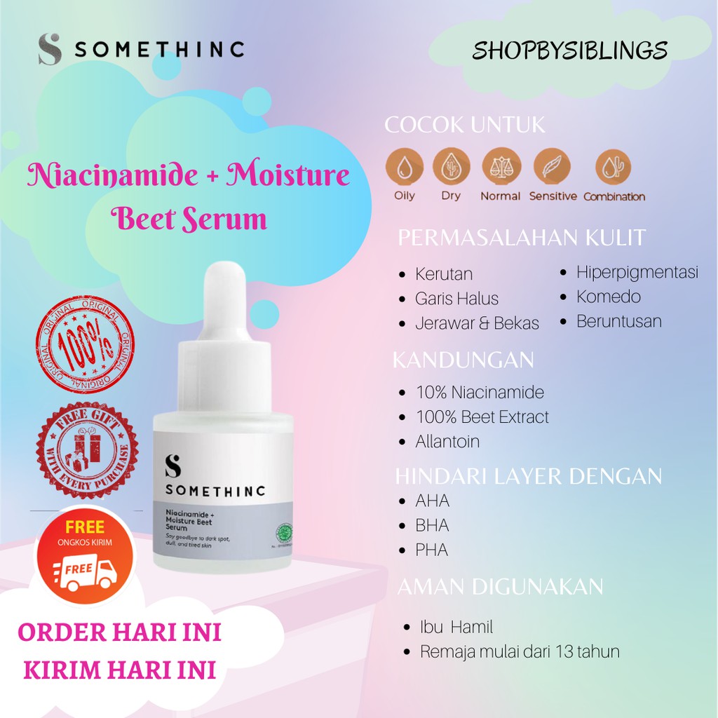 Somethinc Niacinamide + Mouisture Beet Serum (Full Size and Share in Jar)