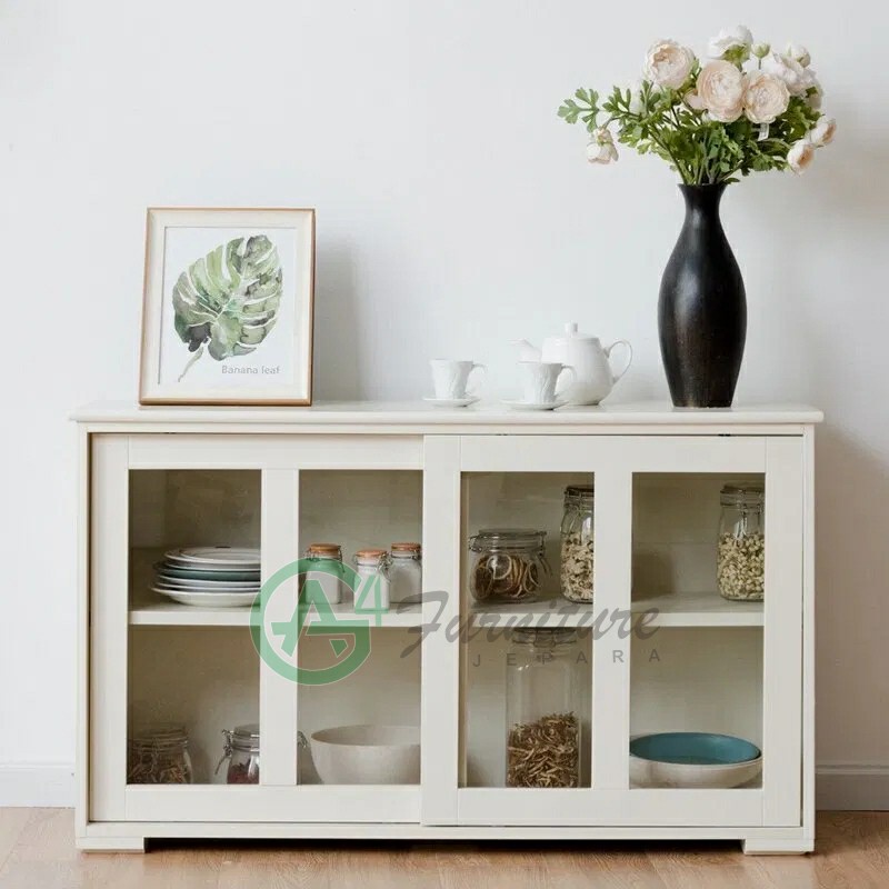 Bufet Ruang Dapur Minimalis Baiba - Kayu Mahoni