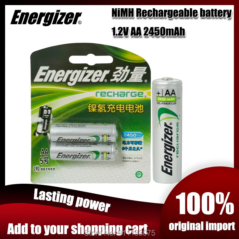 Energizer Original 1.2V AA Rechargeable Batteries 2450mAh Ni-MH AA Battery for camera Anti-dropping