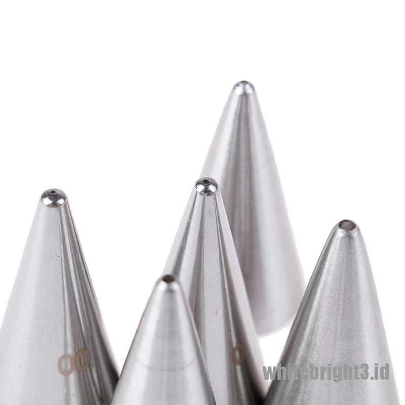 ❤White3 Warna Putih❤ 5pcs Ujung Mulut Pipa Icing Bentuk Bundar Untuk Dekorasi Pastry