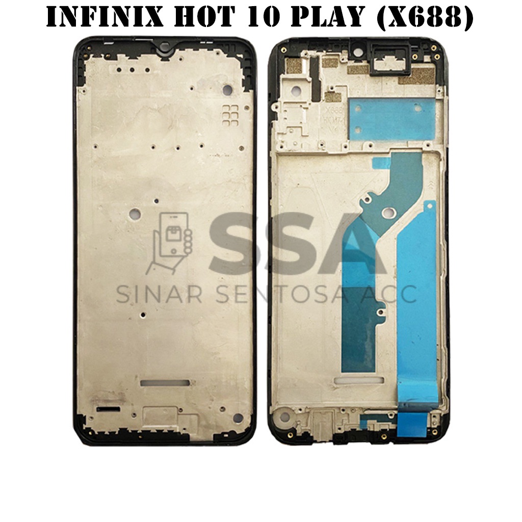 Tulang Tengah Middle Frame LCD Infinix Hot 10 Play X688 Original 100% Tulang Casing Bezel Bezzel Bazel Handphone HP Ori Original Awet