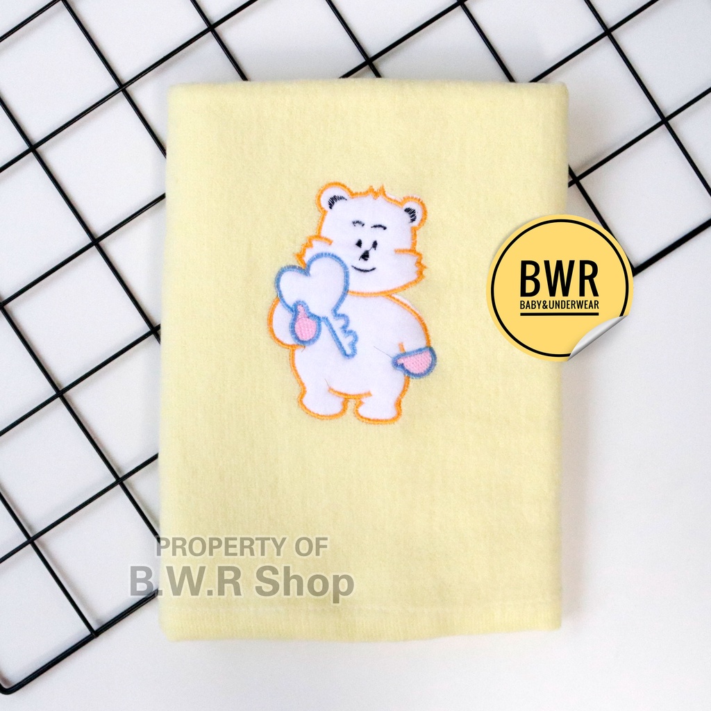 Handuk IVORY BORDIR / 60x110 Handuk Bayi Newborn Bulu Kapas Lembut | Bwr