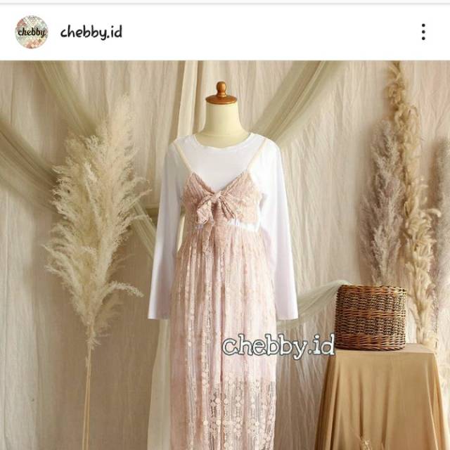 NOLAN - Tunik kombinasi Brokat/Lace dan Kaos