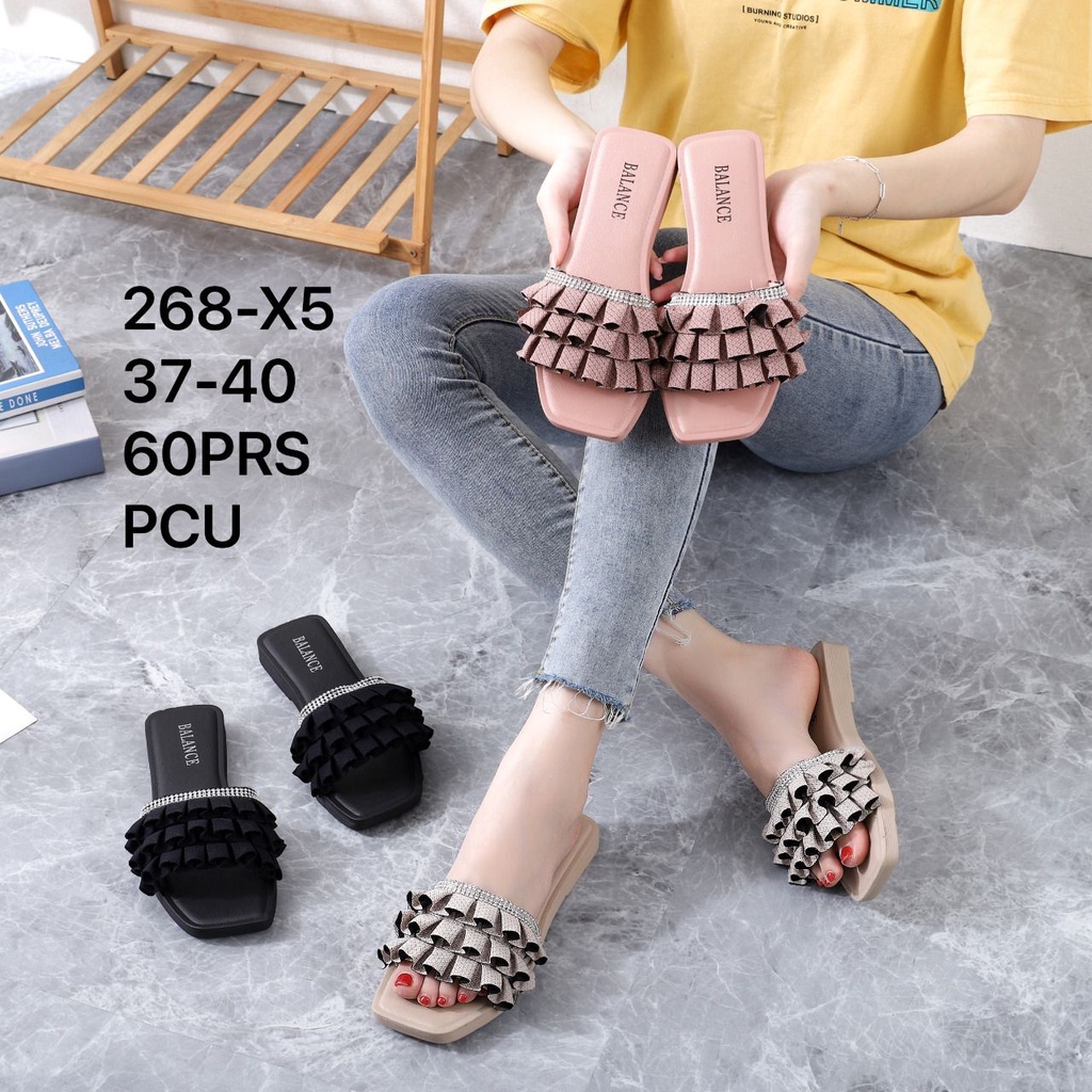 Sandal balance original brand 268-X5B SLOP RENDA PERMATA - Sandal cantik untuk wanita - nyaman dipakai dengan harga termurahhhh