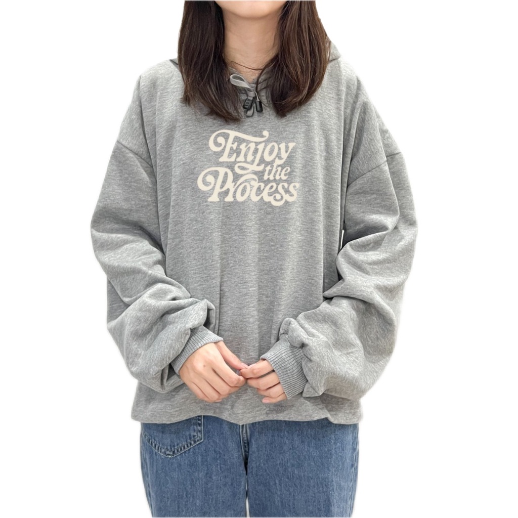 ENJOY THE PROCESS SWEATER HOODIE PRIA WANITA OVERSIZE SWITER HUDIE OVERSAIZ