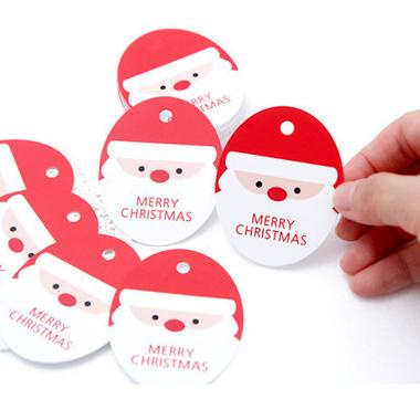 

New Hang Tag Natal 100 Label Stiker Merry Christmas Snowman Santa To From