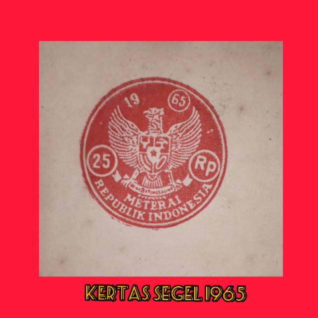 

KERTAS SEGEL TAHUN 1965