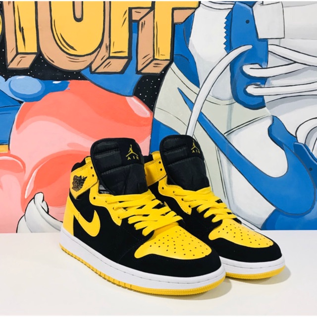jordan 1 mid black and yellow