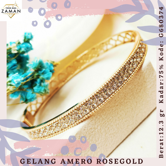 PERHIASAN GELANG BANGLE EMAS FASHION AMERO 17K