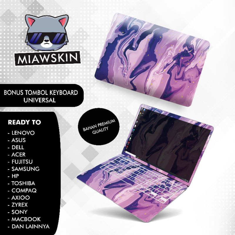 Garskin Laptop Custom Full Body Purple Liquid Marble