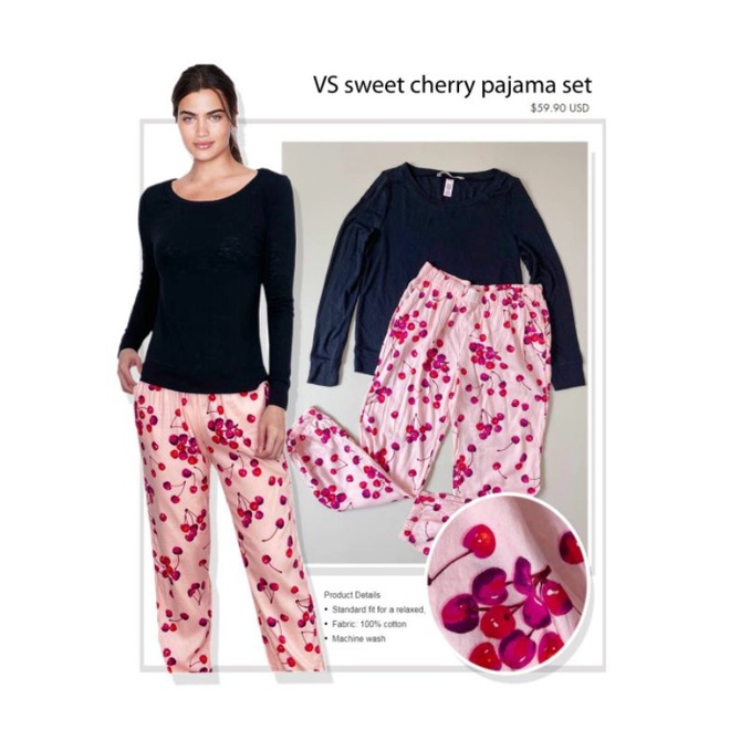 Vs** long pajamas set/Baca noted sebelum beli ya