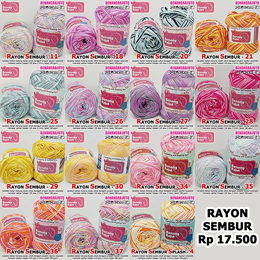 BENANG RAJUT RAYON SEMBUR WARNA KATALOG HALUS LEMES DAN ADEM KATALOG