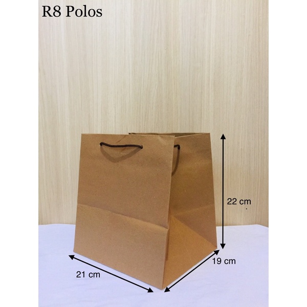 

paper bag polos coklat R8 size 21 x 19 x 22 (PxLxT(