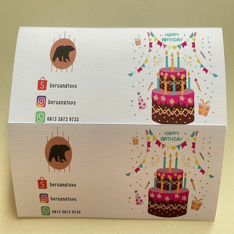 Tambahan Kartu Ucapan Happy Birthday dan Kertas kado