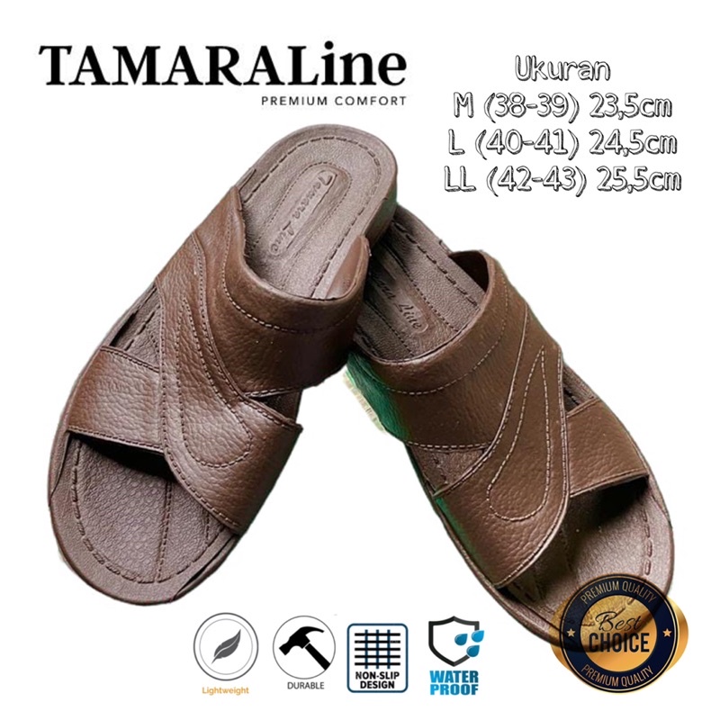 Sandal Selop Slide Slip on Karet Pria Dewasa / Remaja - TAMARALINE 129 / Bahan Premium Lentur Empuk Ringan Kuat Anti Slip Anti Air / Model Sandal Casual Santai Rumah Hotel Outdoor Kamar Mandi Murah Original