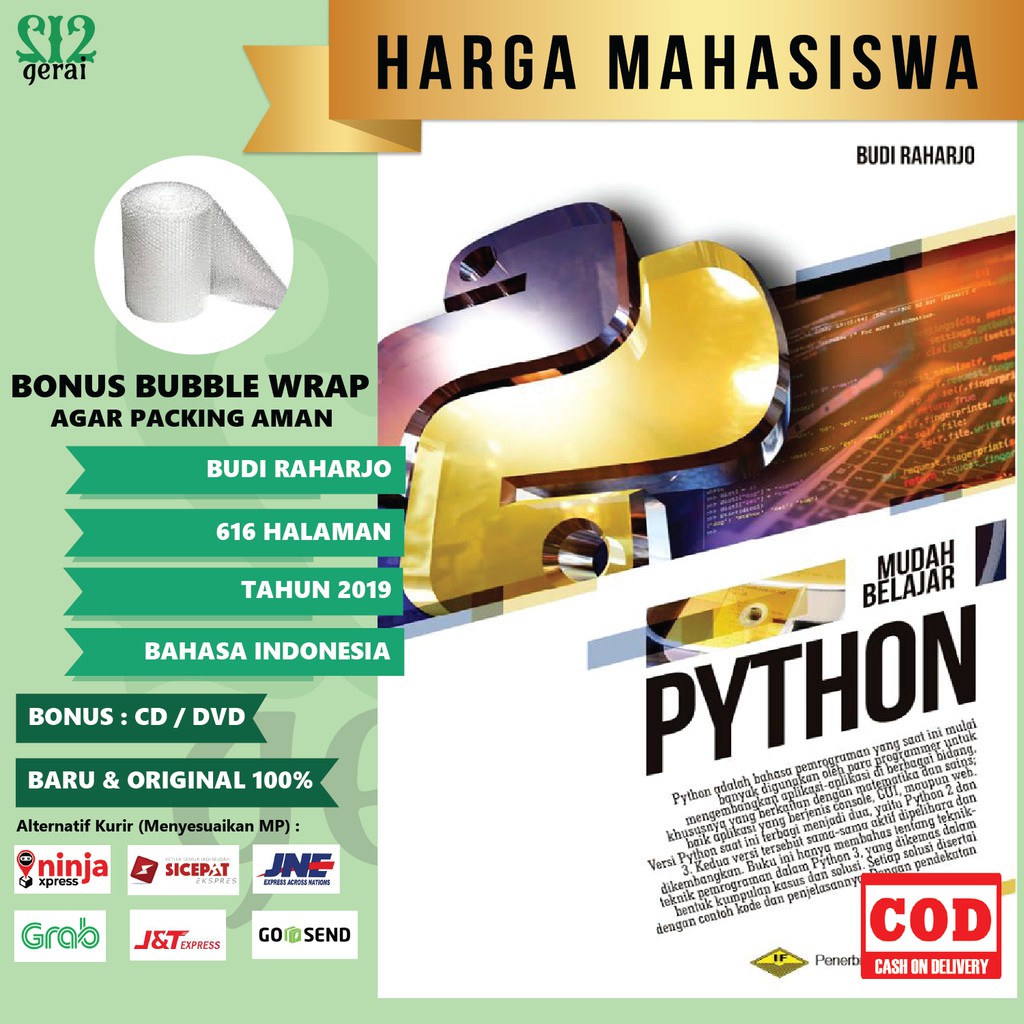 HARGA MAHASISWA Buku Mudah Belajar Python untuk Aplikasi Desktop dan