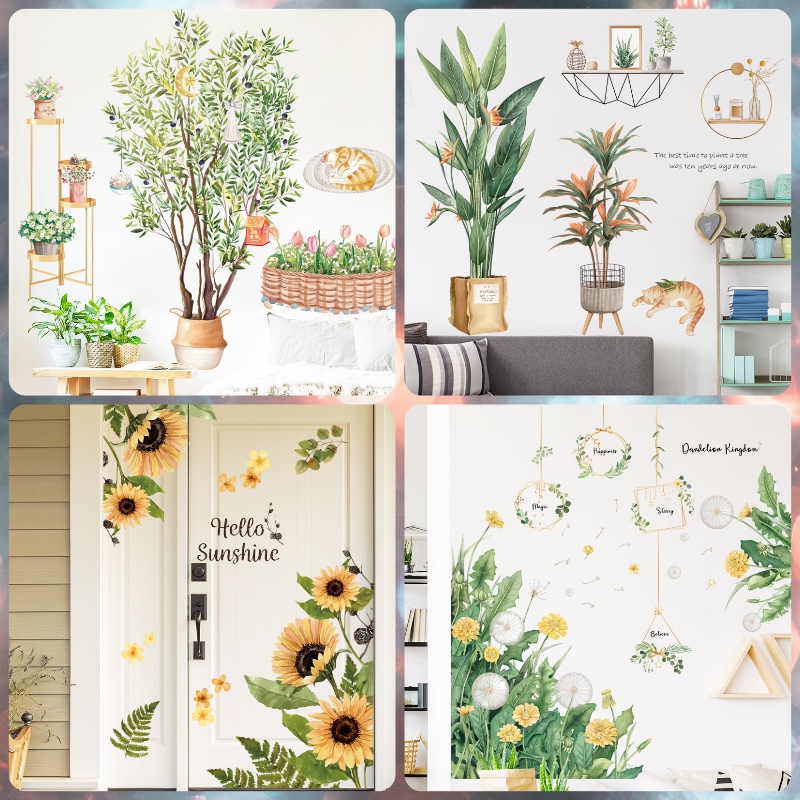 wallpaper stiker dinding pernak pernik kamar aesthetic decor stiker kaca jendela wall decor aestheti